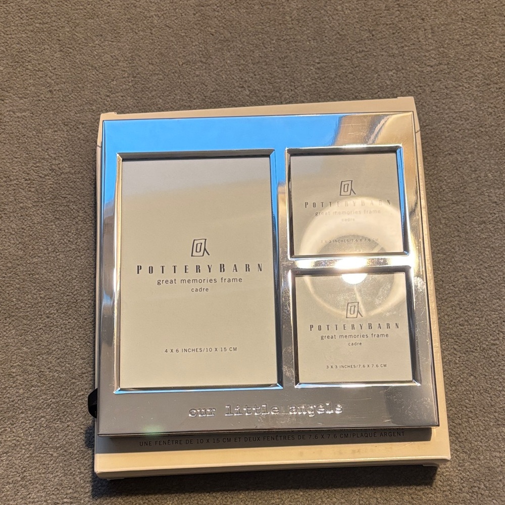 Pottery Barn Shiny Silver Frame Trio